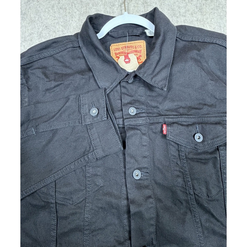 Levi's Mens Button Front Cotton Denim Trucker Jean Jacket Color Black XXL  2XL